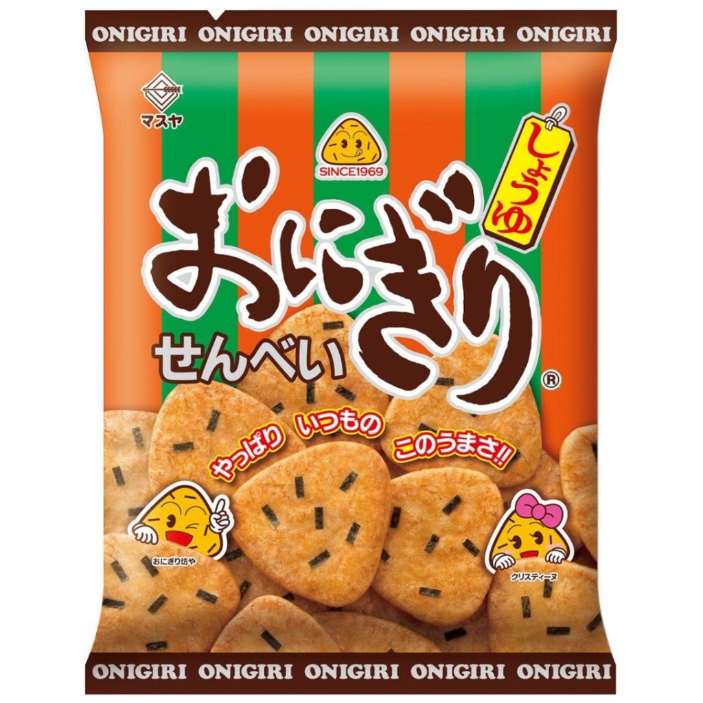 Masuya Onigiri Senbei Soy Sauce Flavored Rice Crackers (Pack of 3)