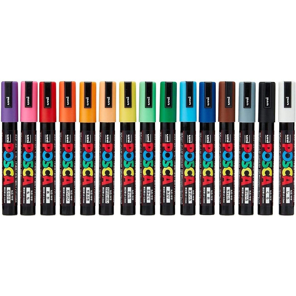Mitsubishi Uni Posca Paint Marker Set 15 Colors PC-5M 15C
