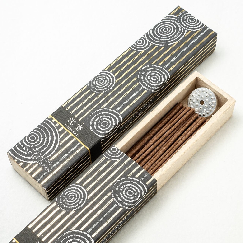 Kousaido Agarwood Oud Rich Fragrance Incense Sticks & Holder 40 ct.