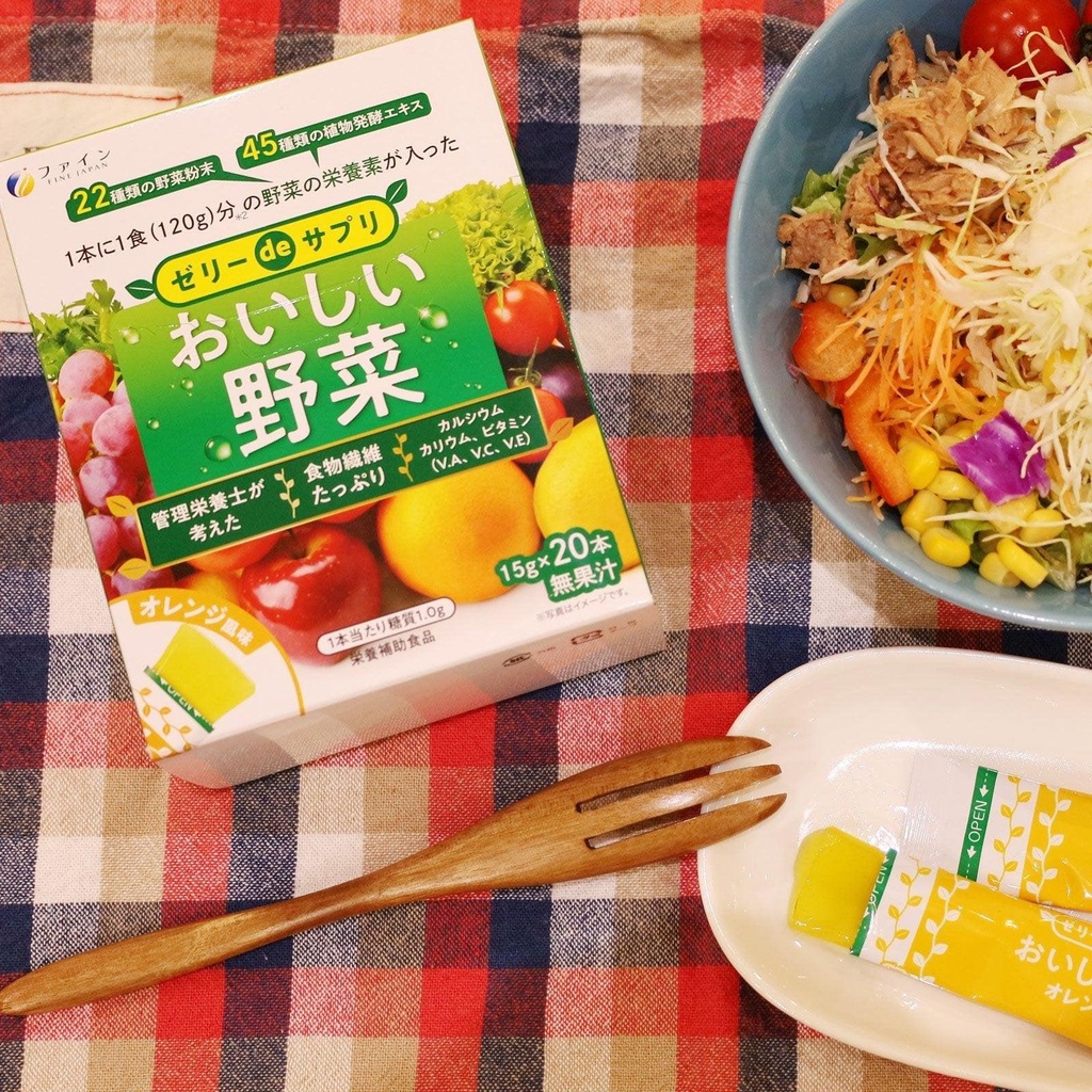 Fine Japan Vegetable Jelly Snack Orange Flavor 20 Packets