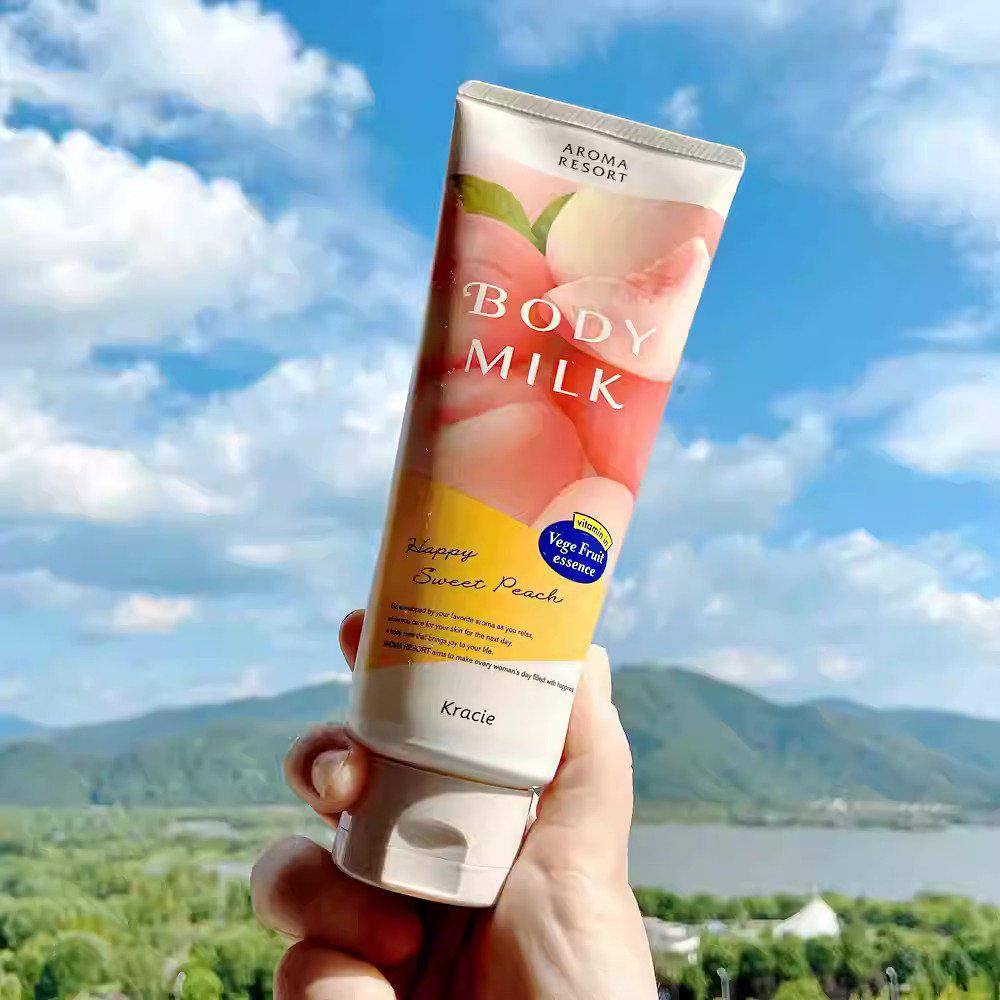 Kracie Aroma Resort Soothing Peach Body Milk 200g