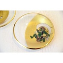 Aderia Fujin Raijin Small Glass Plate Japanese Glassware Dish Set S-6229
