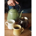 Noda Horo Drip Kettle II Japanese Enamel Gooseneck Kettle Olive DK-200OL
