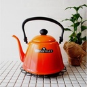 Noda Horo Drip Kettle II Japanese Enamel Gooseneck Kettle Orange DK-200OR