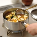 Chitose Stylish Wooden-Handle Saucepan With Lid (IH Compatible) 2.2L